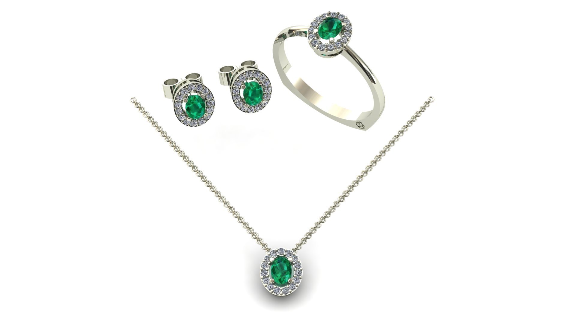 Parure Villa Borghese con Smeraldi Plus Collezione Roma